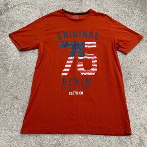 Jack & Jones Graphic T-Shirt Boys Kids XL Red Crew Neck Short Sleeve Cotton Tee